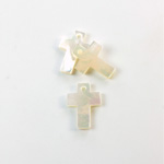 Shell Pendant - Smooth Flat Cross 15x11MM WHITE MOP