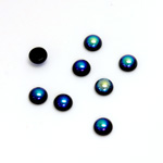 Glass Medium Dome Cabochon - Round 05MM JET AB