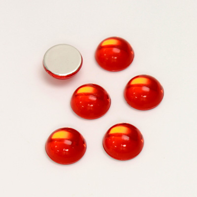 Plastic Flat Back Foiled Cabochon - Round 09MM HYACINTH