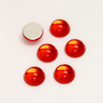 Plastic Flat Back Foiled Cabochon - Round 09MM HYACINTH