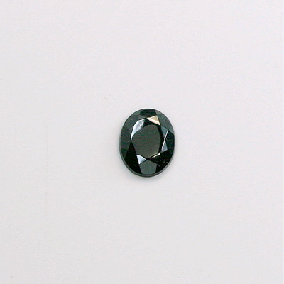 Glass Flat Back Rose Cut Faceted Stone - Oval 08x6MM HEMATITE Coated