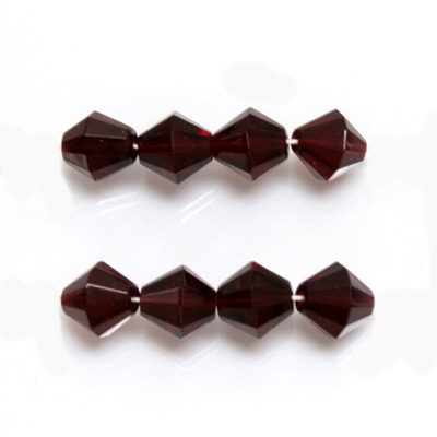 Czech Glass Fire Polished Bead - Bicone 08MM GARNET