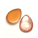 Glass Medium Dome Foiled Cabochon - Pear 25x18MM ROSALINE