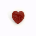 Gemstone Flat Back Carved Scarab - Heart 15x14MM CORNELIAN