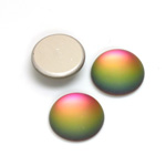 Glass Medium Dome Foiled Cabochon - Coated Round 15MM MATTE VITRAIL MED