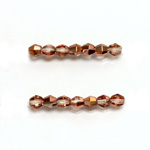Czech Glass Fire Polished Bead - Bicone 04MM CRYSTAL COPPER