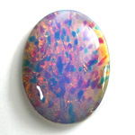 Glass Medium Dome Lampwork Cabochon - Oval 40x30MM FIRE OPAL (01003)
