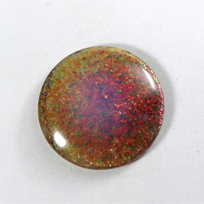 Glass Medium Dome Lampwork Cabochon - Round 35MM FIRE OPAL (01003)