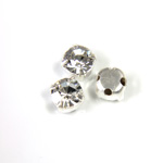 Crystal Stone in Metal Sew-On Setting - Chaton SS20 CRYSTAL-SILVER