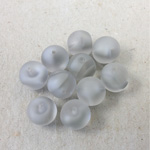 Vintage Glass Bead - Smooth Round 12MM MATTE MOONSTONE GREY