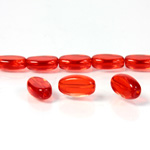 Glass Bead Table Polished - Oval 09x6MM RUBY