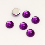 Plastic Flat Back Foiled Cabochon - Round 08MM AMETHYST