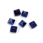 Fiber-Optic Cabochon - Pyramid Top 06x6MM CAT'S EYE BLUE