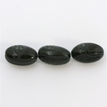 Gemstone Scarab Bead with Large Hole - Oval 16x12MM BLACK OBSIDAN
