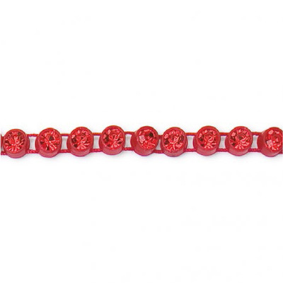Plastic Rhinestone Banding 1 Row PP17 (SS8) LIGHT SIAM RUBY-FLAME