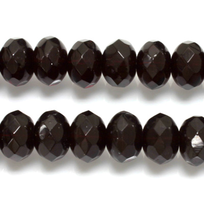 Czech Glass Fire Polish Bead - Rondelle Donut 11x7MM GARNET