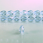 Czech Glass Fire Polish Bead - Pear 08x6MM LT SAPPHIRE