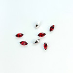 Plastic Point Back Foiled Stone - Navette 06x3MM RUBY