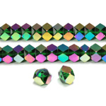 Cut Crystal Bead - Fancy Cut 6x6MM EMERALD IRIS