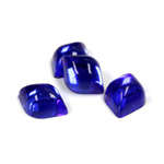 Glass Lampwork High Dome Foiled Cabochon - Fancy Navette 11x8MM SAPPHIRE