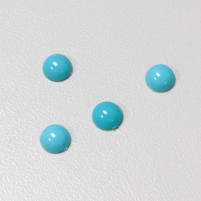 Plastic Flat Back Opaque Cabochon - Round 07MM TURQUOISE