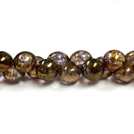 Czech Pressed Glass Bead - Mushroom 09x8MM TAUPE LUMI