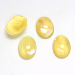 Glass Medium Dome Lampwork Cabochon - Oval 14x10MM MOONSHINE YELLOW (1659)