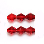 Czech Glass Fire Polished Bead - Bicone 10MM RUBY