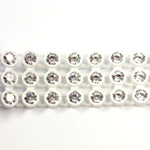 Plastic Rhinestone Banding 3 Row PP26 (SS13) CRYSTAL-WHITE