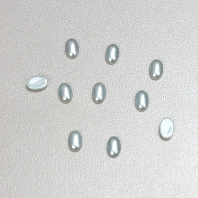 Glass Medium Dome Cabochon Pearl Spray Finish - Oval 06x4MM LT BLUE