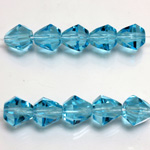 Czech Glass Fire Polish Japanese Cut Bead 9x8MM AQUA