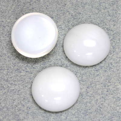 Glass Medium Dome Cabochon - Round 18MM MOONSTONE WHITE