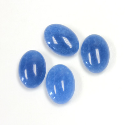 Gemstone Flat Back Cabochon - Oval 14x10MM QUARTZ DYED #39 BLUE
