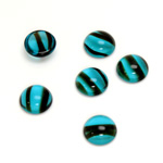 Glass Medium Dome Cabochon - Round 09MM BLUE TORTOISE