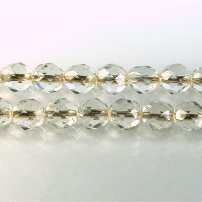 Czech Glass Fire Polish Bead - Round 08MM CRYSTAL BRONZE LINE