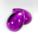 Plastic Flat Back Foiled Cabochon - Pear 25x18MM AMETHYST