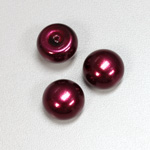 Glass High Dome Cabochon Pearl Dipped - Round 16MM GARNET