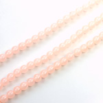 Czech Pressed Glass Bead - Smooth Round 04MM COATED ROSE QUARTZ