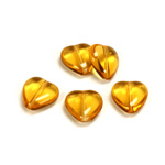 Czech Pressed Glass Bead - Smooth Heart 12x11MM TOPAZ