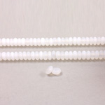 Czech Pressed Glass Bead - Smooth Rondelle 4MM MATTE WHITE OPAL