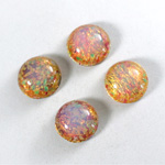 Glass Medium Dome Lampwork Cabochon - Round 13MM FIRE OPAL (01003)