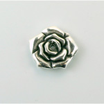 Plastic Flower with Center Hole Metalized - 18MM ANTIQUE SILVER