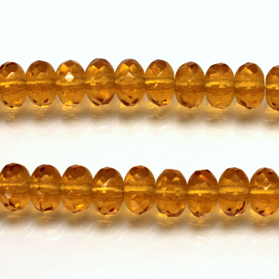 Czech Glass Fire Polish Bead - Rondelle Donut 08x5MM TOPAZ