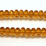 Czech Glass Fire Polish Bead - Rondelle Donut 08x5MM TOPAZ