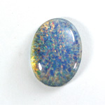 Glass Medium Dome Lampwork Cabochon - Oval 30x22MM BLUE OPAL (04531)