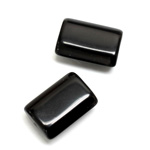Plastic Bead - Opaque Color Smooth Flat Rectangle 21x14MM JET