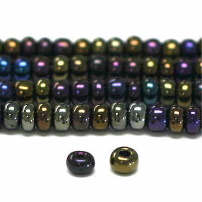 Preciosa Czech Glass Seed Bead - Round 10/0 JET AB 59205