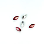 Plastic Point Back Foiled Stone - Navette 08x4MM RUBY