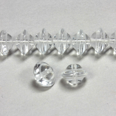 Czech Pressed Glass Bead - Saturn 08x10MM CRYSTAL