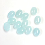 Gemstone Flat Back Cabochon - Oval 08x6MM QUARTZ DYED #30 AQUA